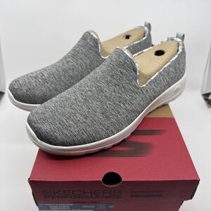 Skechers Womens Grey Go Walk Joy Slip On Sneaker Size 12W 124715W NEW Comfort
